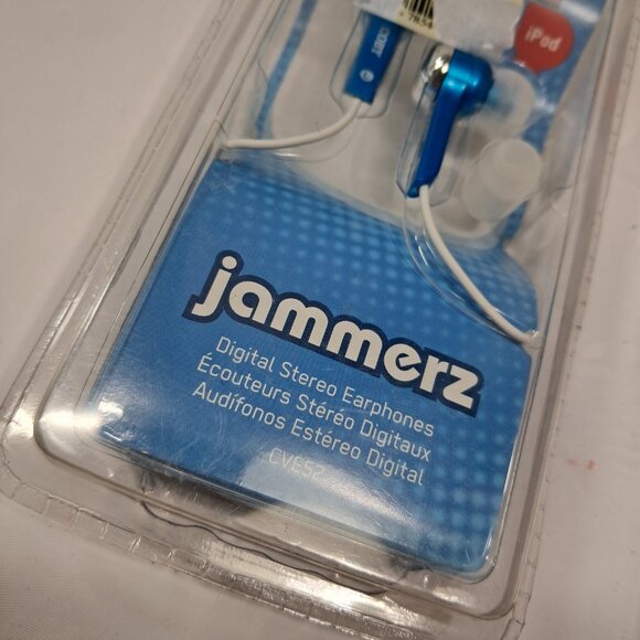 NEW Coby Jammerz blue digital stereo earphones ear buds earbuds CVE52 jammers - Picture 3 of 6